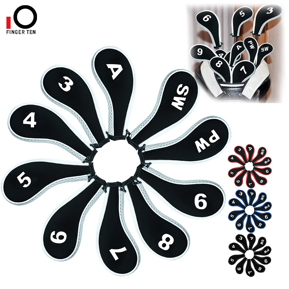 Headcover Set Irons Club Putter Covers 3~9,a,sw,pw For Left And Right Handed Universal Drop Ship