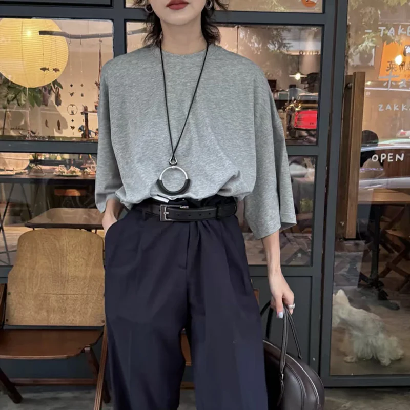 Модное простое серебряное ожерелье с геометрическим кругом и подвеской для