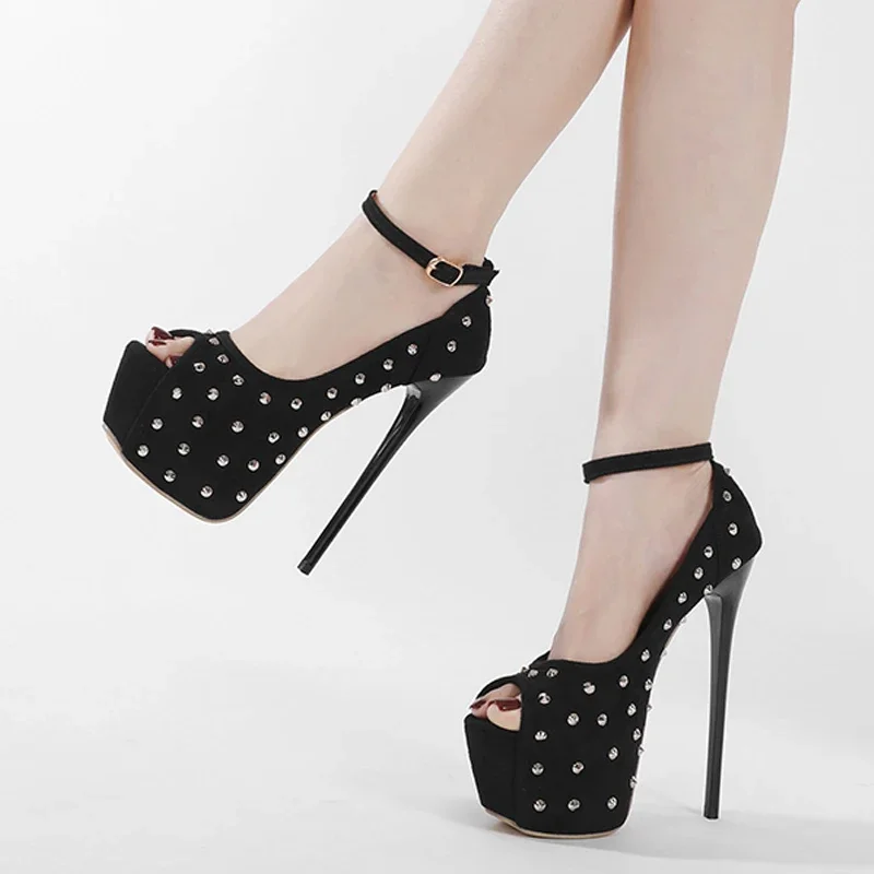 Eilyken/женские туфли-лодочки на платформе с заклепками и открытым носком пикантные