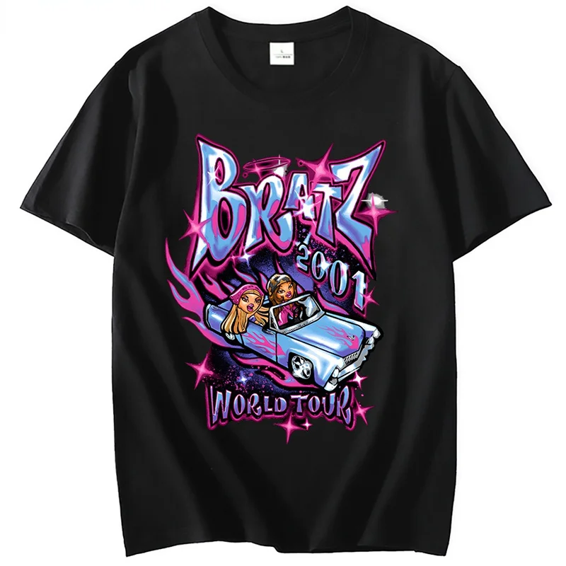 Bratz T Shirts Men Streetwear Casual Summer Unisex Short Sleeve Tshirt Women 100% Cotton T-shirt Aesthetic Harajuku Y2k Tops