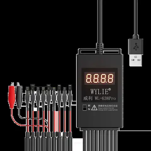 Умный кабель питания WYLIE WL-638, точное распознавание тока, подходит для инструментов для ремонта мобильных телефонов IPhone и Android, кабель