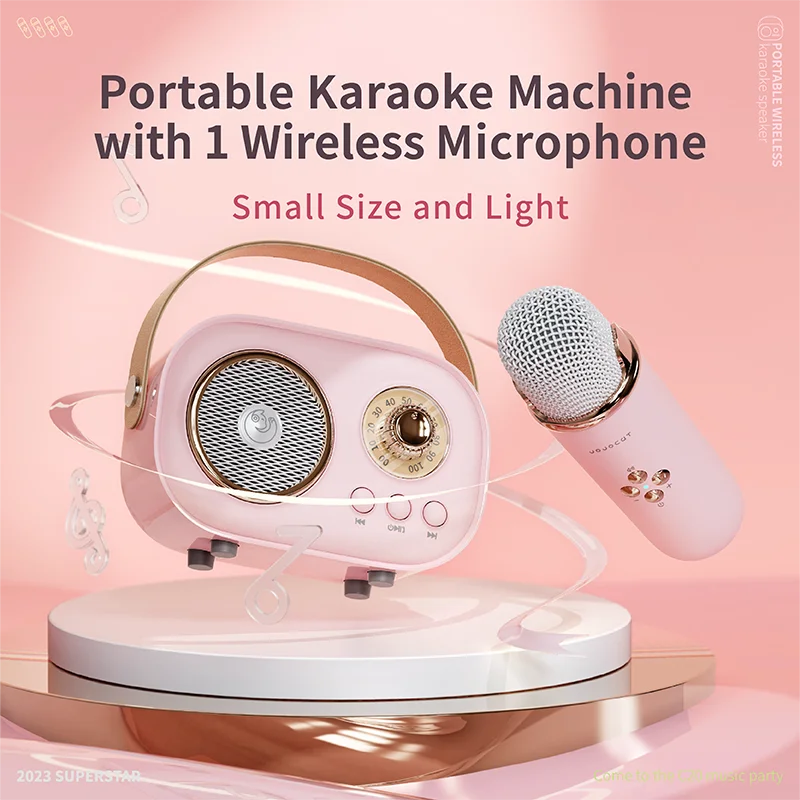 

Bluetooth Speaker With Wireless Microphone Support Karaoke TF Card FM Play HiFi Subwoofer High Compatible Hands-free Calling