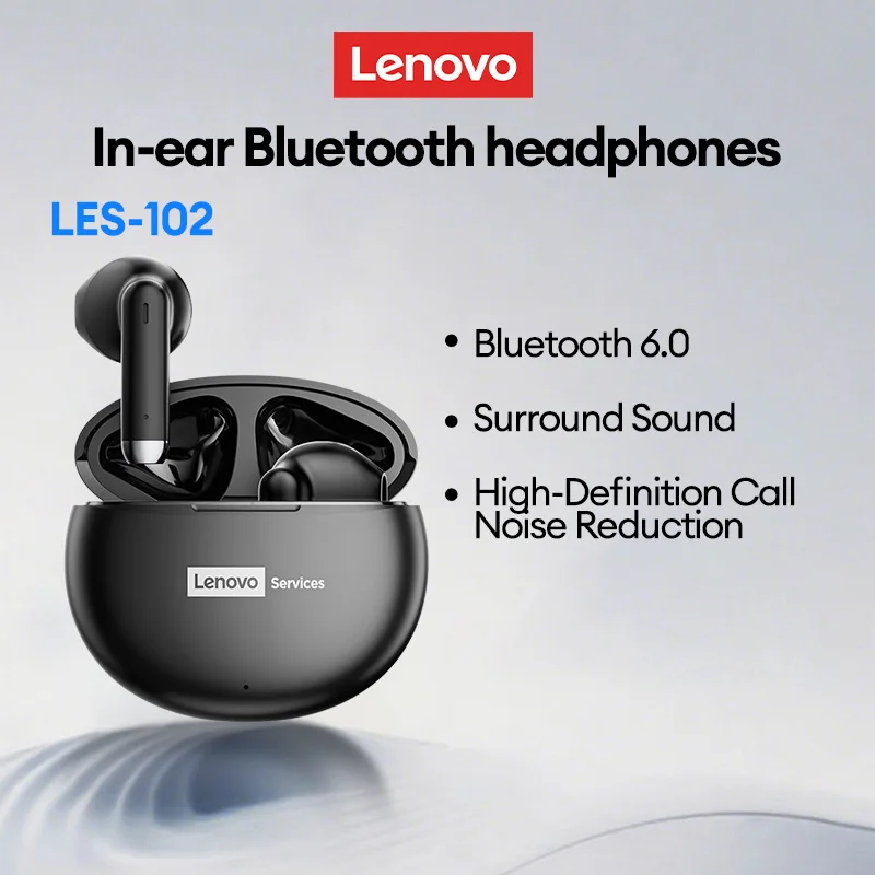 Фото Lenovo LES-102 Беспроводные Bluetooth-наушники с зажимом для ушей, наушники с открытыми ушами, легкие 0,06 с, музыкальная гарнитура с низкой задержкой, водонепроницаемая №1