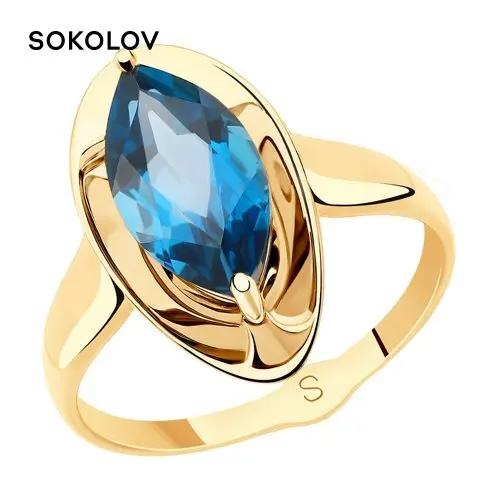 Кольцо SOKOLOV из золота с лондон топазом, Золото, 585, Женское, Оригинальная продукция