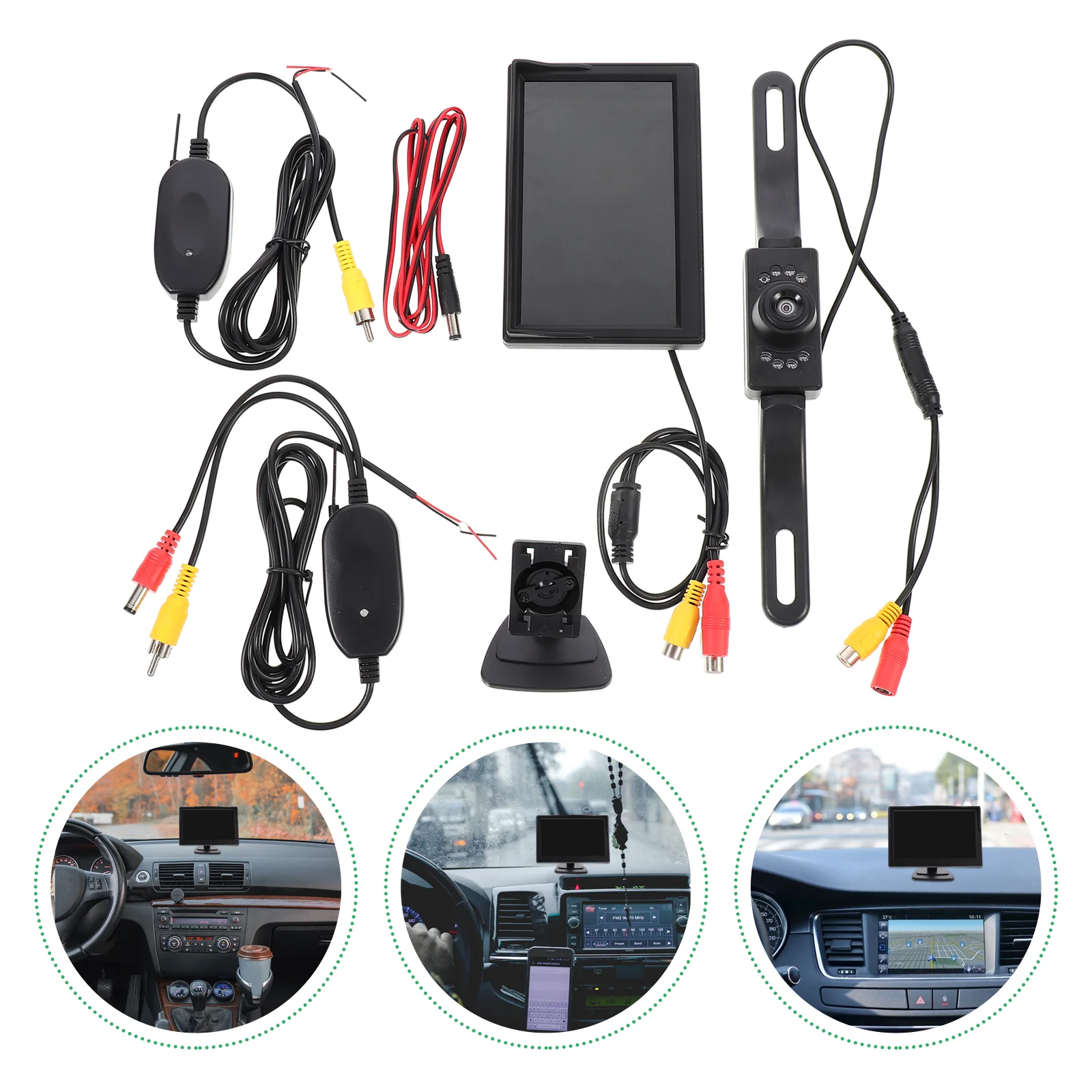 

1 Set Wireless Backup Camera Car Monitor License Plate Camera Frame Camera