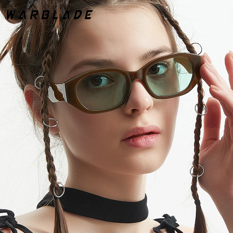 

WarBLade Fashion Womens Oversized INS Sunglasses Brand Designer 2023 Rectangle Man Sun Glasses Summer Oval Outdoor Travel UV400