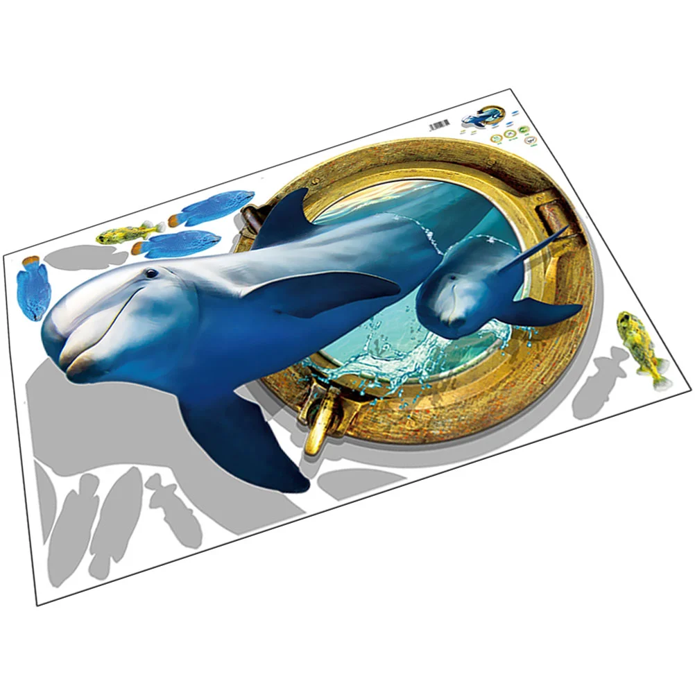 

Wall Sticker Decal Sea Ocean Stickers Pattern Marine Creatures Cartoon Animals The Dolphin Decorthemed Decorative Pvc