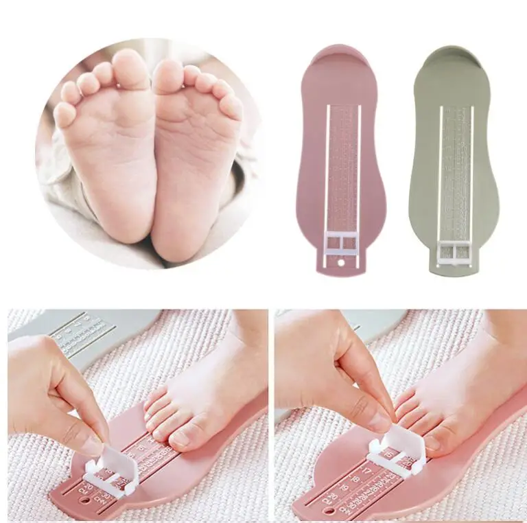 

7 Colors Kid Infant Foot Measure Gauge Shoes Size Measuring Ruler Tool Available ABS Baby Car Adjustable Range 0-20cm size