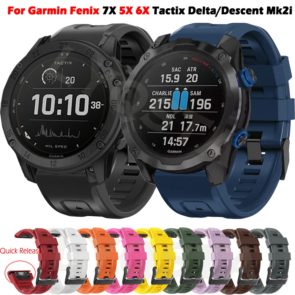 

Оригинальный силиконовый ремешок для смарт-часов Garmin Fenix 7X 5X Plus 6X Pro