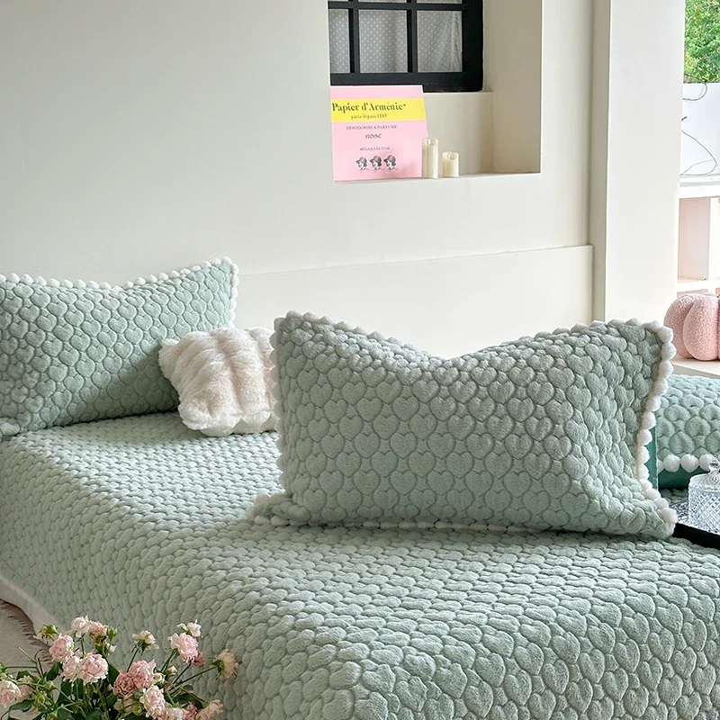 Покрывало из искусственного кроличьего меха на кровать хлопковое постельное