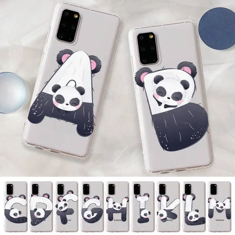 

FHNBLJ Letter Watercolor Panda Phone Case for Samsung S20 S10 lite S21 plus for Redmi Note8 9pro for Huawei P20 Clear Case