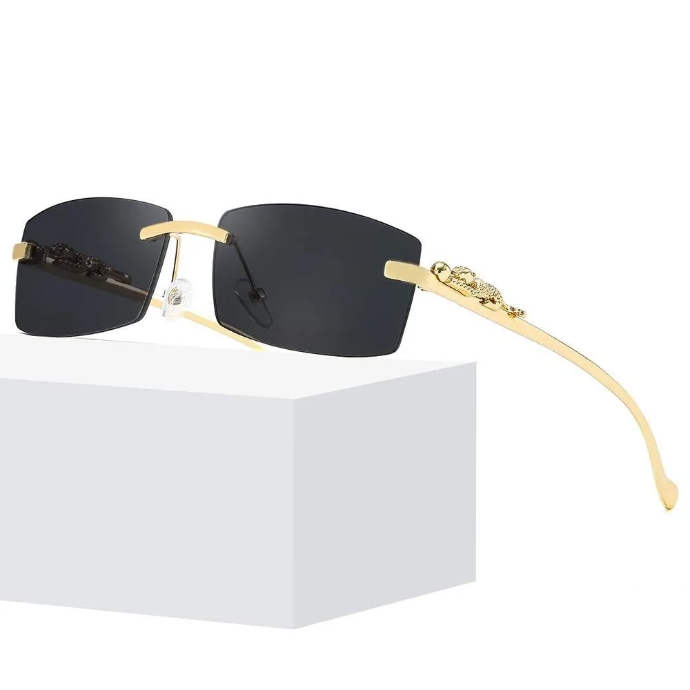 

Солнцезащитные очки без оправы для мужчин и женщин, прямоугольные роскошные брендовые модные маленькие квадратные солнечные очки в узкой о...