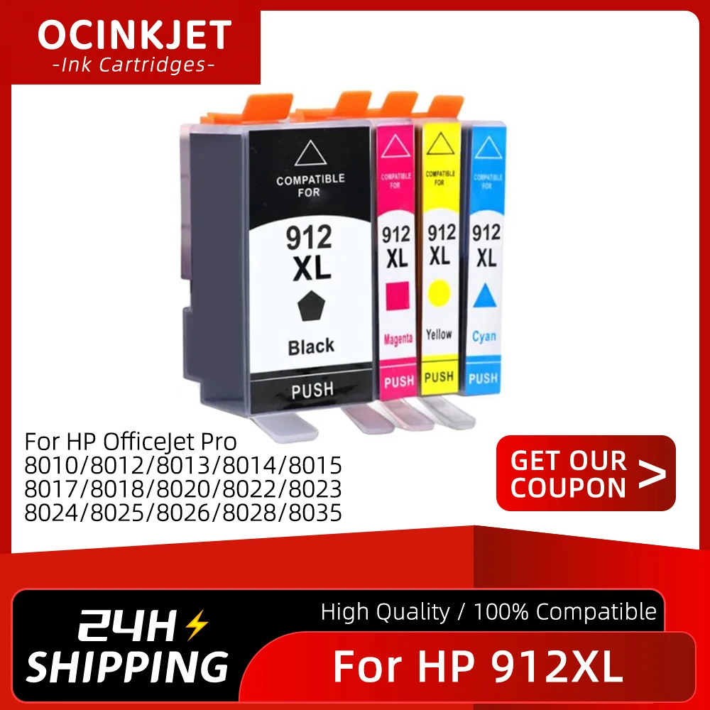Полностью совместимый картридж для HP 912 912XL принтера OfficeJet 8010 8012 8020 8022 8023 8024 8025 8026