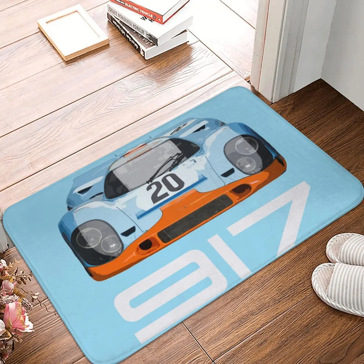 Porsche 917 1971 No 20 Doormat Rug carpet Mat Footpad Polyester Non-slip Washable Entrance Kitchen Bedroom balcony toilet