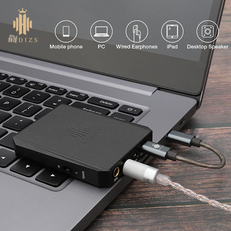 

Hidizs DH80S Mini HiFi USB C Sound Audio DAC AMP Earphone Headset Headphone Amplifier 4.4mm to 2.5mm Balanced Adapter