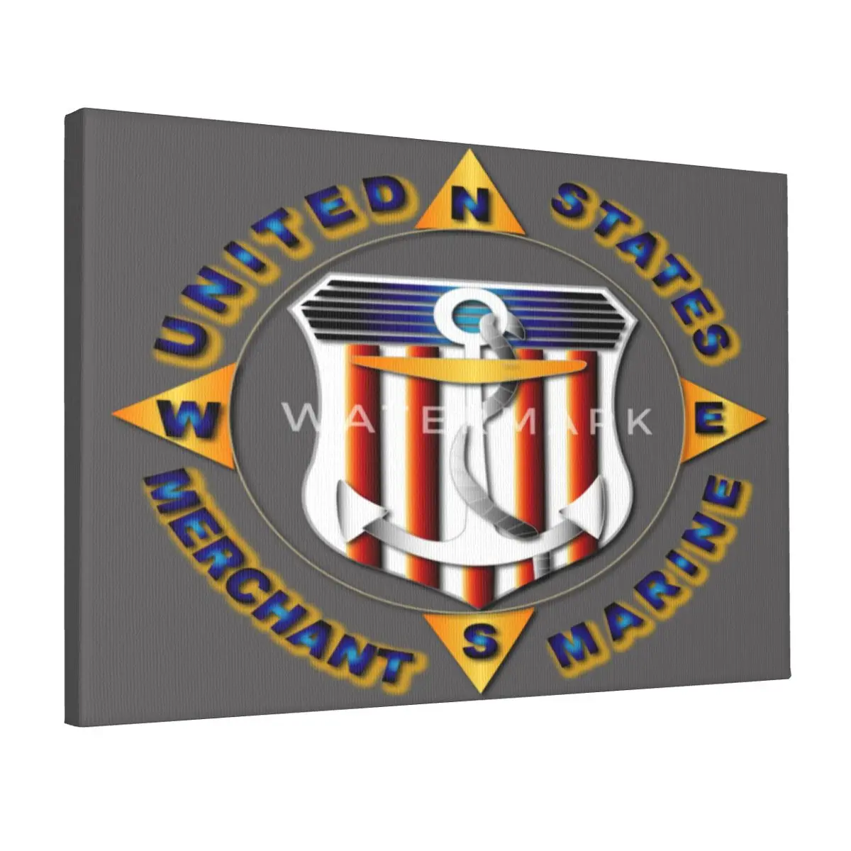 

Emblem-us-merchant-marine Canvas Frameless Painting Fashionable Natural Solid Wood Frame Birthday Gift Scratch-Resistant
