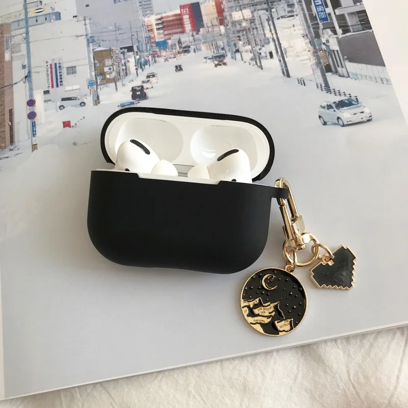 

Cute Cosmic Moon Pendant for Apple Airpods Pro Accessories Bluetooth Silicone Earphone Cases Headphones Cover Cherry Key Ring