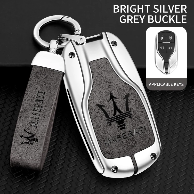 

Alloy+Style Leather Car Key Case Remote Key Protective Cover For Maserati Levante Ghibli Quattroporte GT Granturism GranCabrio
