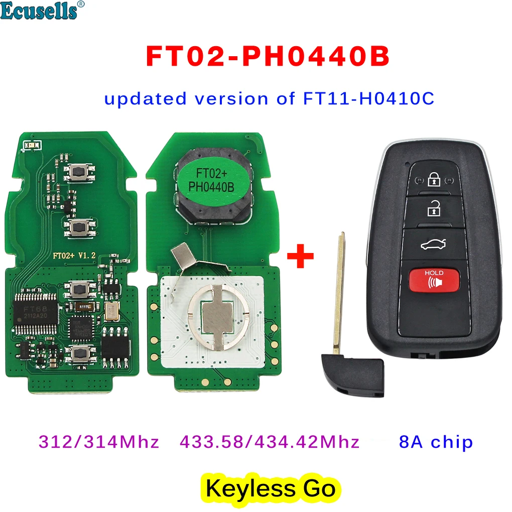 Lonsdor FT02 PH0440B обновленная версия FT11-H0410C 312/314/433.58/434 МГц для Toyota RAV4 Avalon Частотный