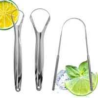 1pc stainless steel tongue scraper cleaner surgical grade oral tongue brush dental kit professional eliminate cure bad breath