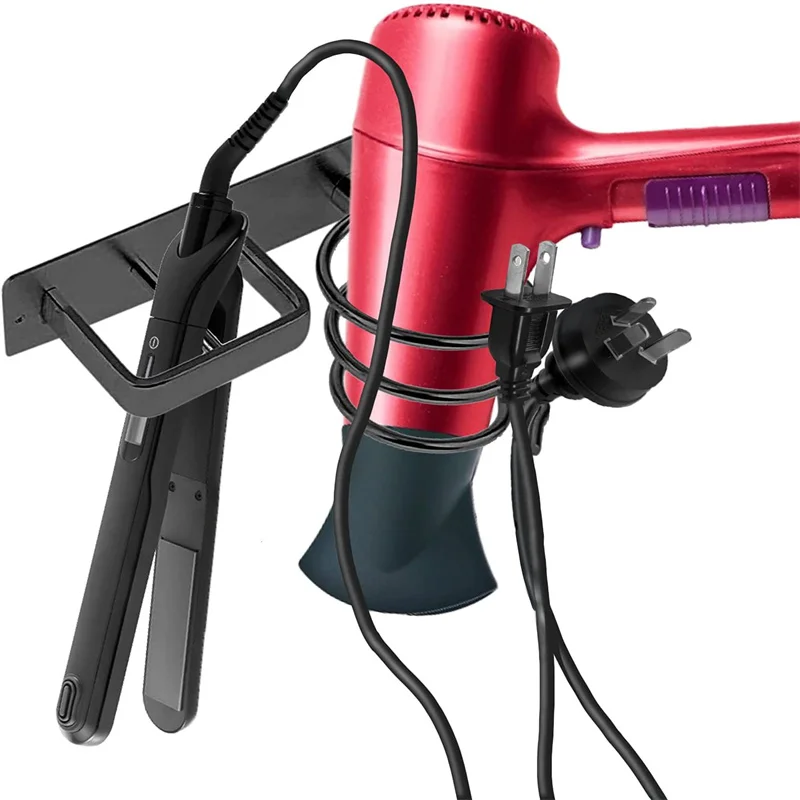 

Wall Mounted Dyson Hair Dryer Holder Storage Rack Hair Straightener Holder Bathroom Organizer Shelves Bathroom Accessories