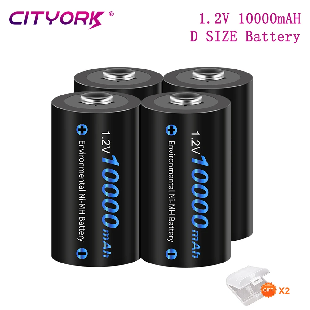 Аккумуляторная батарея CITYORK 1,2 в размера D, 10000 мАч R20 LR20, nimh-аккумулятор типа D для домашнего водонагревателя с газовой плитой