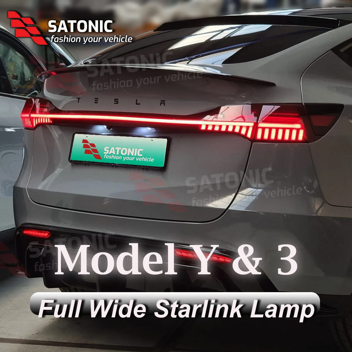 Модель Y полная ширина задняя фонарь Starlink для Tesla модели 2023 2020 2021 2022 автомобильные