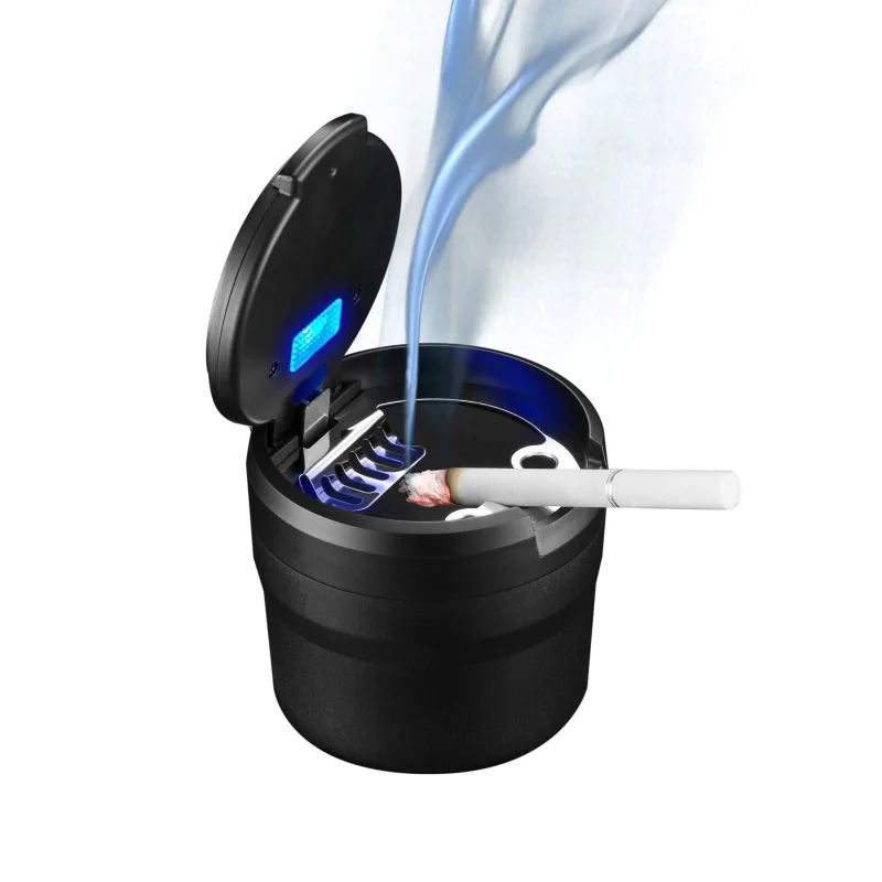 

Creative elastic cover ashtray with light tide brand LED car ashtray portable mini ashtray