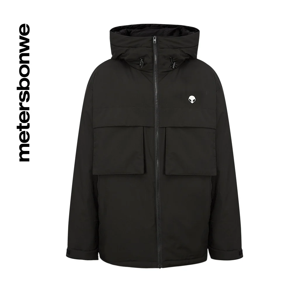 Metersbonwe Hooded Letter Print Down Jacket Men Winter Warm Fashion Fit Down Coat Jackets Male Brand Outerwear New Clothing