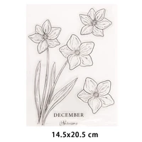 december flowers plants clear stamps for diy scrapbooking crafts stencil fairy rubber stamps card make photo album decoration