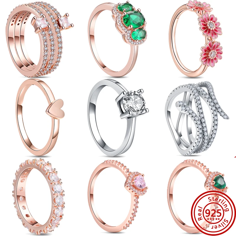 

925 Sterling Silve Rings For Women Wholesale Popular Flower Lucky Rings For Women Jewelry Making Dorpshipping rings 2022 trend
