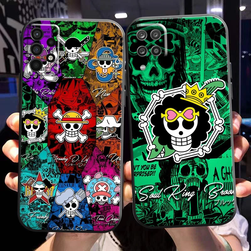 

Anime One Piece Skull Logo Phone Case For Samsung Galaxy A02 A11 A12 A20 A21 A21S A22 A31 A32 A51 A52 A70 A71 A72 5G Back