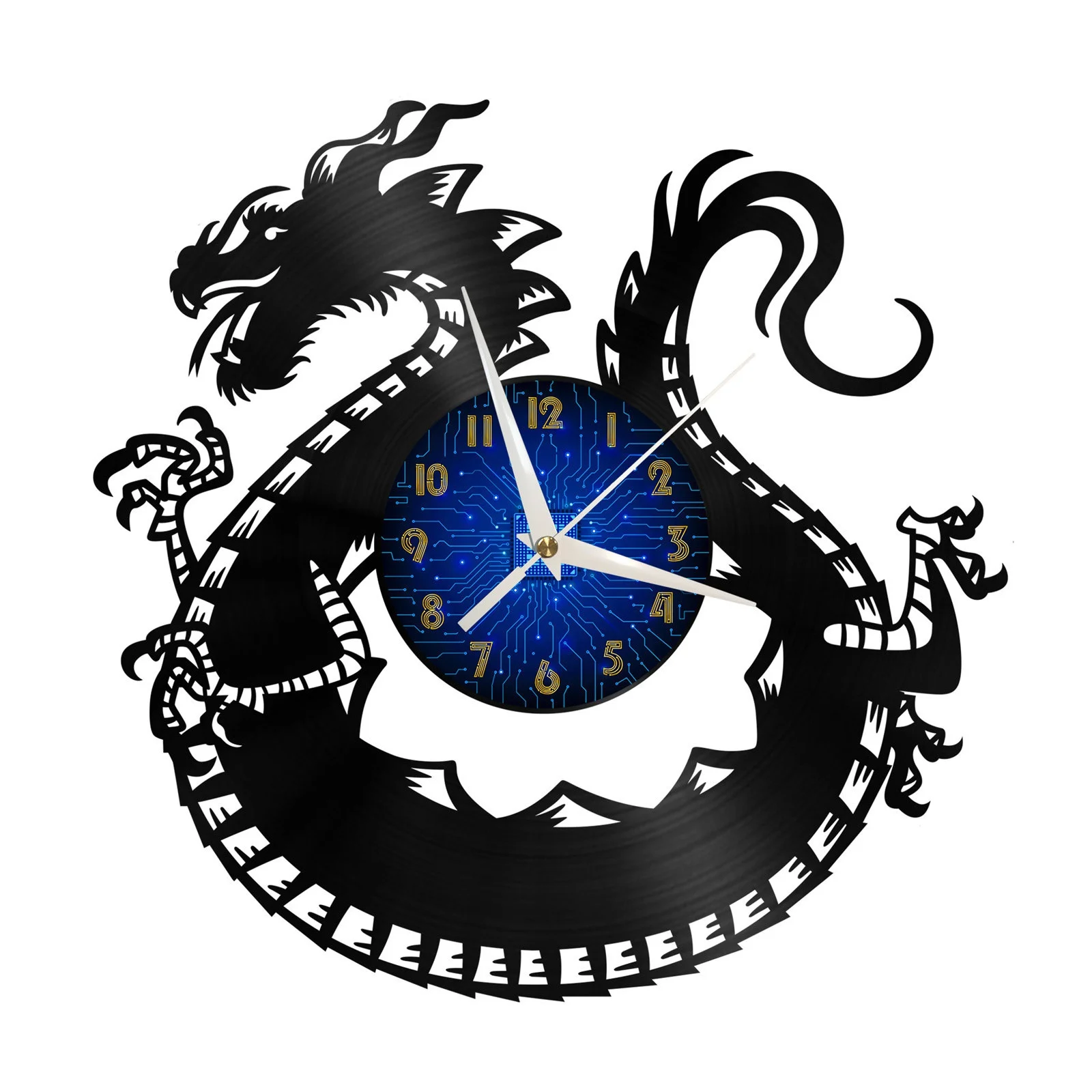 

Mighty dragon Vinyl Record Wall Clock for Kitchen Wall Decor Wall Art