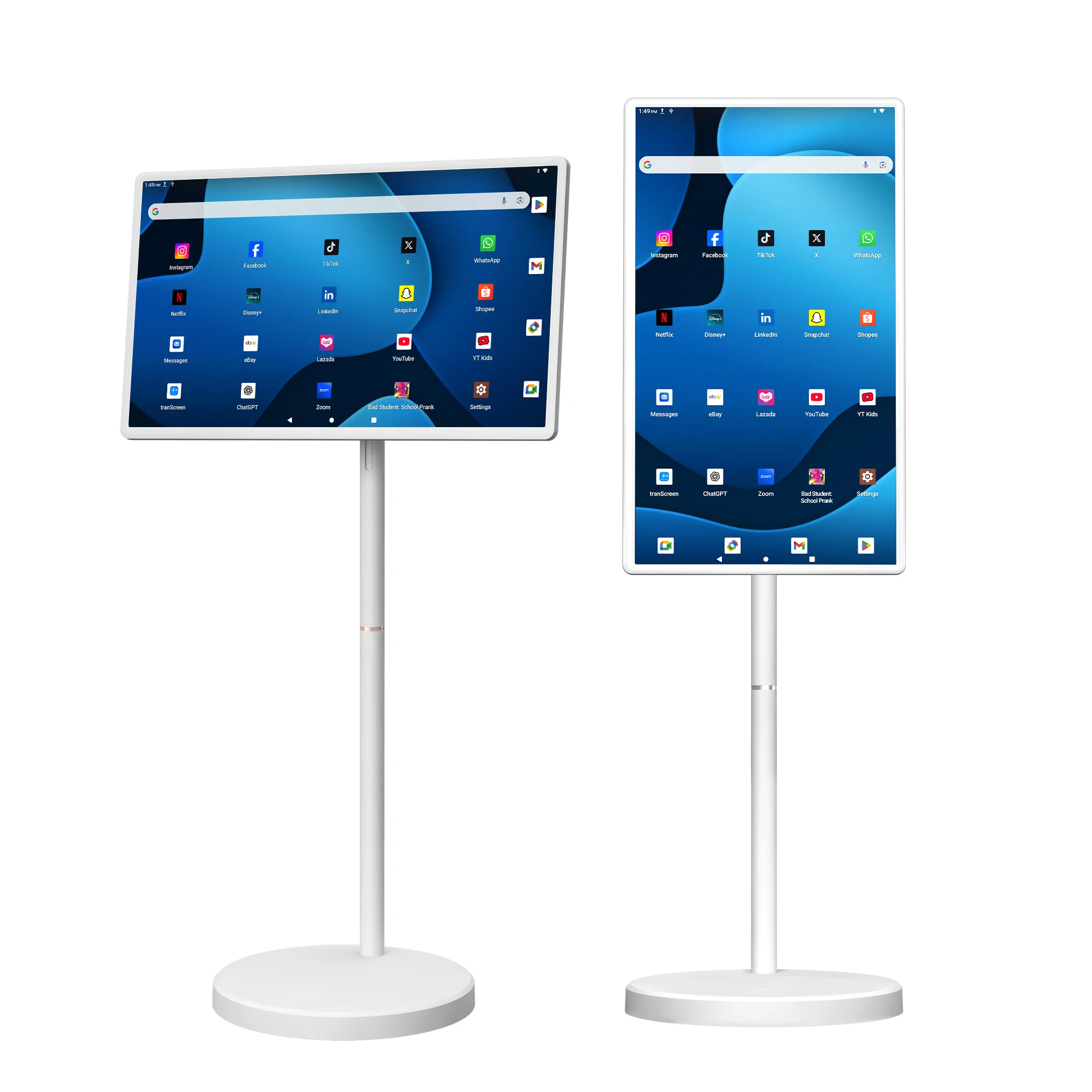 Фото Интерактивный 32-дюймовый портативный монитор-телевизор Smart TV с Android 15, 8+128 ГБ, сенсорный ЖК-дисплей, все в одном, портативный телевизор №1
