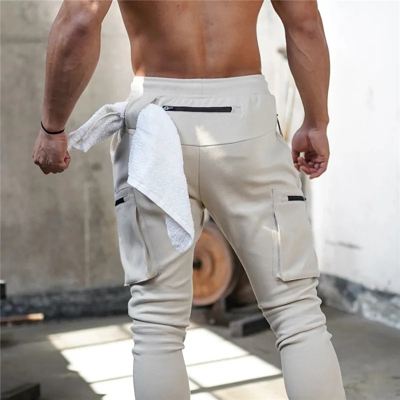 

2022 NEW multi-pocket Men Pants Fitness Casual Elastic Pants men Bodybuilding Sports trousers men Sweatpants Joggers gyms Pants
