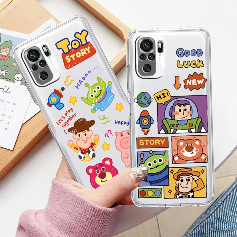 

Deluxe Buzz Lightyear Toy Story For Xiaomi Redmi K50 K40 Gaming 10 10C 9AT 9A 9C 9T 8 7A 6A 5 4X Transparent Phone Case Cover