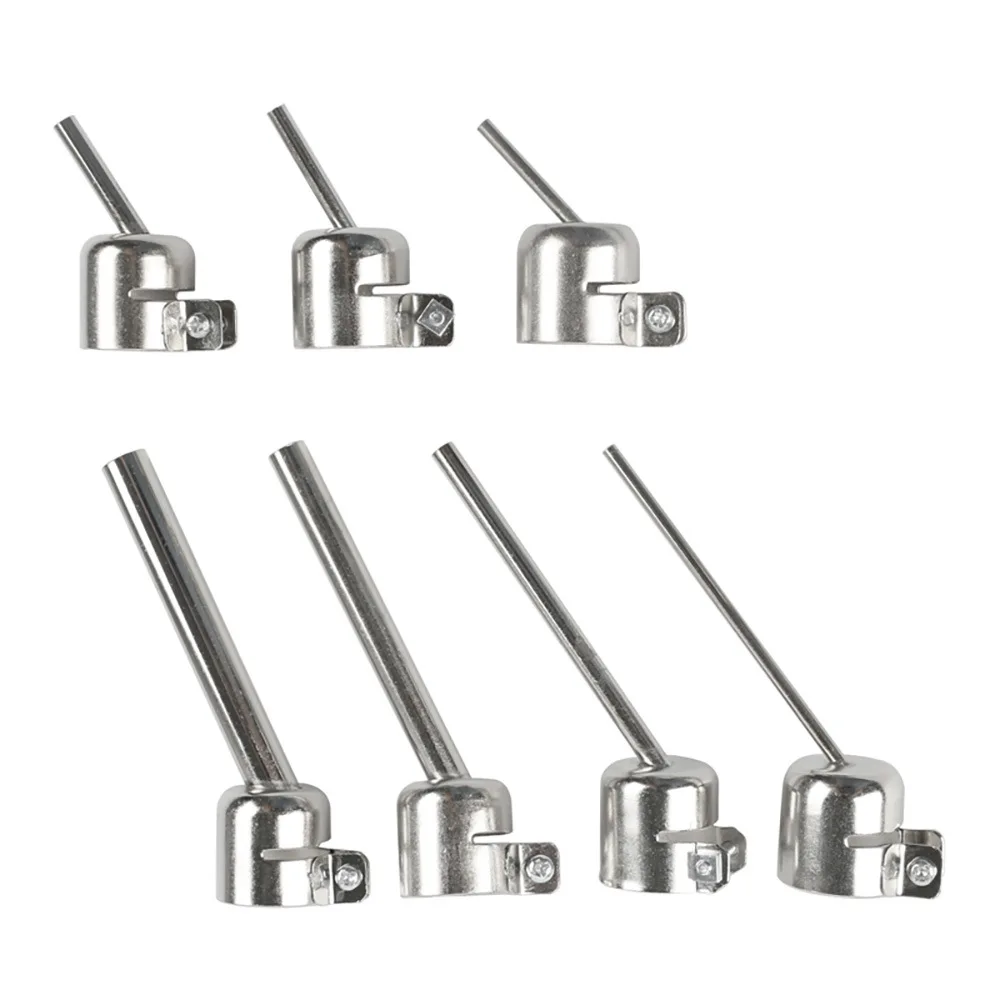 

7Pcs Heat Gun Nozzle Stainless Steel 45° Bent Curved Angle Nozzle New Hot Air Nozzle Welding Kits For 850