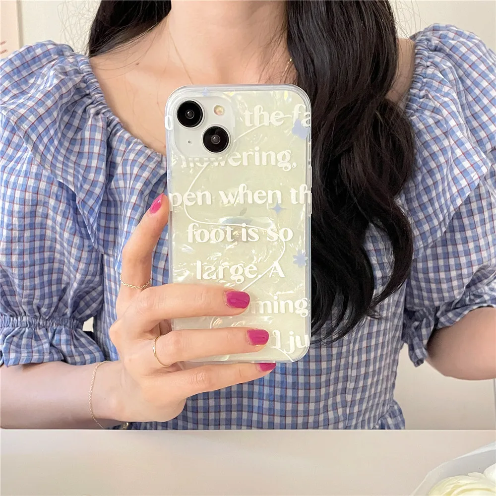 

Shell Pattern English Letter Phone Cover Case for iPhone 14 13 12 11 Pro Max 14 13 12