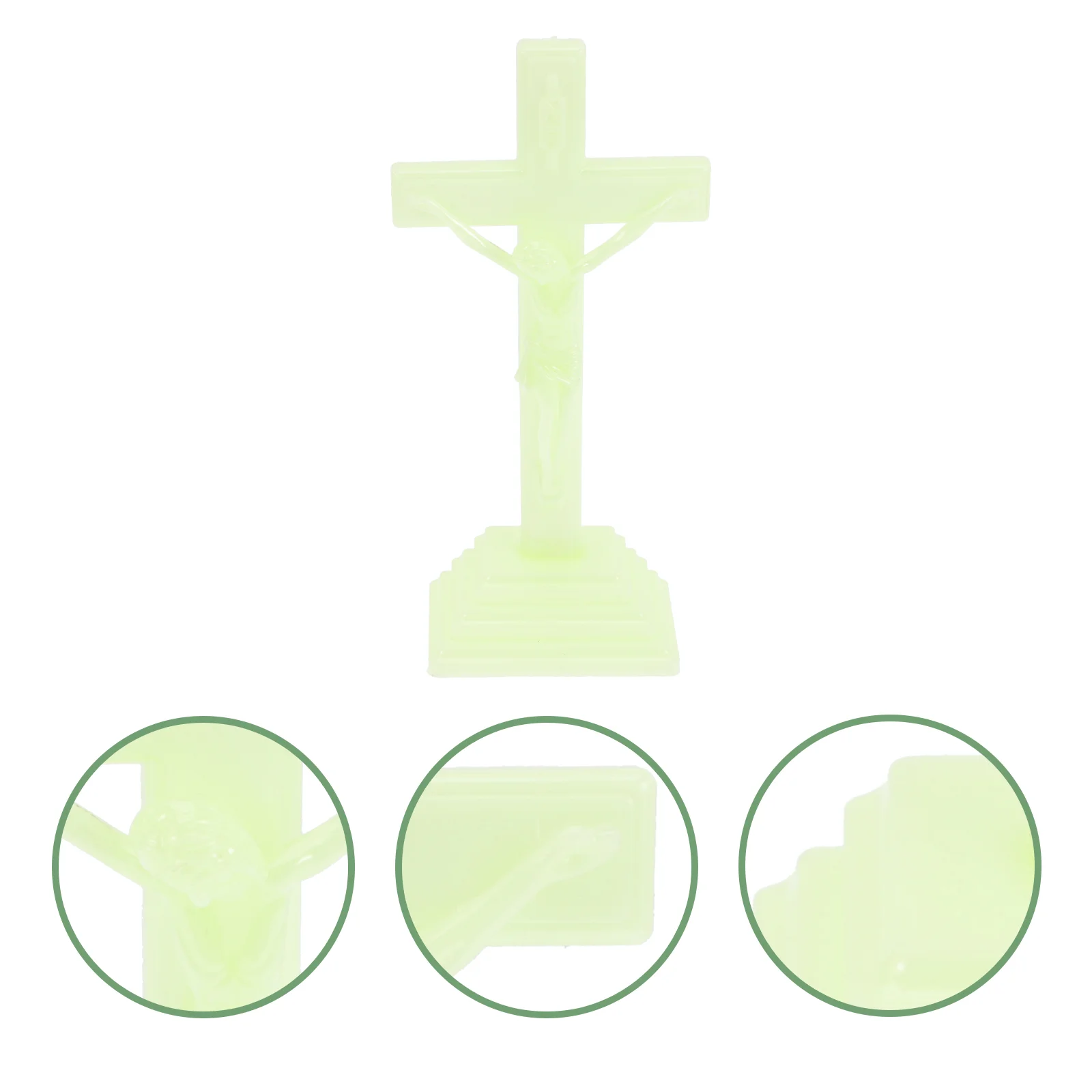 

Cross Crucifix Statue Prop Photo Figurine Ornament Jesus Plastic Desktop Decoration Craft Religious Church Decorative Tabletop