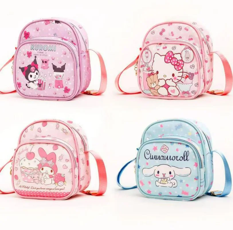 

Hello Kitty Shoulder Bags for Girls Sanrio Series My Melody Cinnamoroll Anime Print Crossbody Bags Mini Coin Purse Girls Gifts