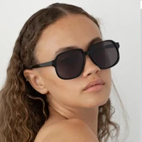 personality simple retro oversized square plastic frame sunglasses women 2022 fashion celebrity designer gradient glasses men