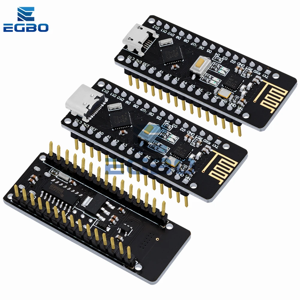 RF-Nano Nano V3.0 Micro USB ATmega328P QFN32 5 В 16 м CH340 встроенная беспроводная связь NRF24l01 + 2 4G для Arduino
