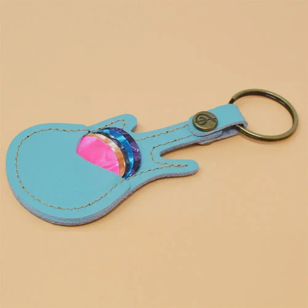 

12cm Pu Leather Pick Cover For Music Guitar Bass Ukulele Keychain Picks Keychain Pick Cover R5d3
