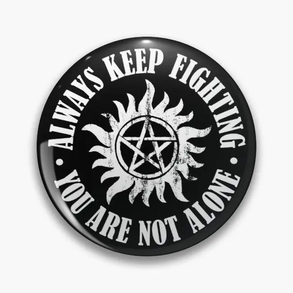 

Always Keep Fighting White Customizable Soft Button Pin Fashion Metal Brooch Creative Hat Cartoon Collar Cute Women Jewelry