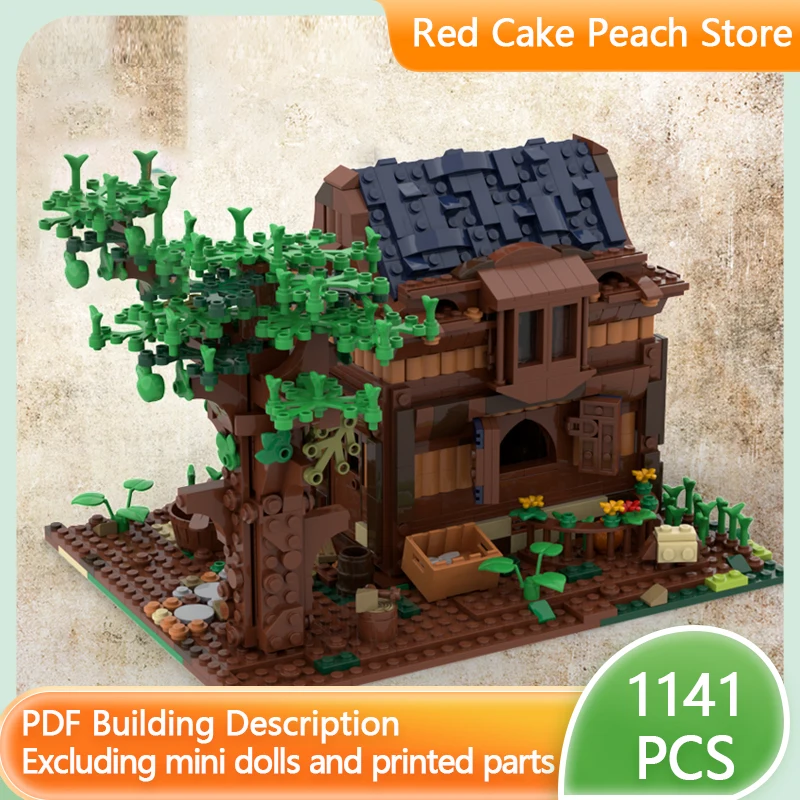 Средневековая модель с видом на улицу MOC строительные кирпичи производство дома