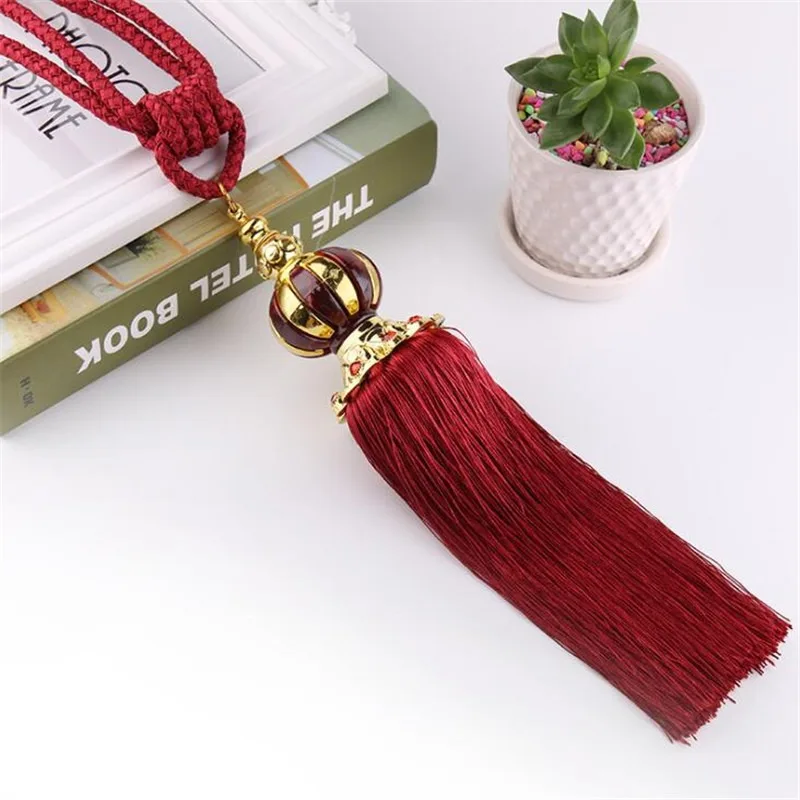 

Faux Plastic Pumpkin Beaded Tassels Fringe Curtain Tieback Rope Window Drapes Decoration Door Hanging Ball Tassel Accessories