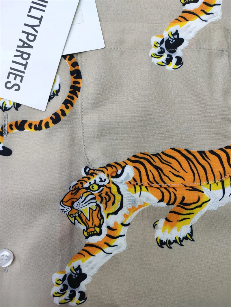 WACKO MARIA Hawaiian Shirt Streetwear Tiger Print Men Women 1:1 Wacko Maria Oversize Shirt
