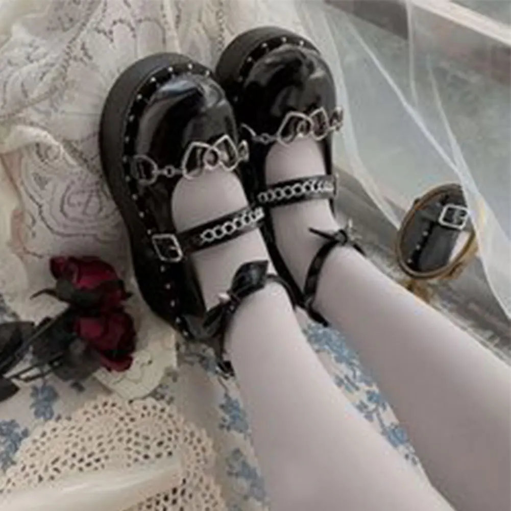 

2022 So Cute Lolita Woman Mary Jane Shoes Comfy Female Pump Heels Square Heel With Platform Sweet Lady Shoes Party Dress Pumps