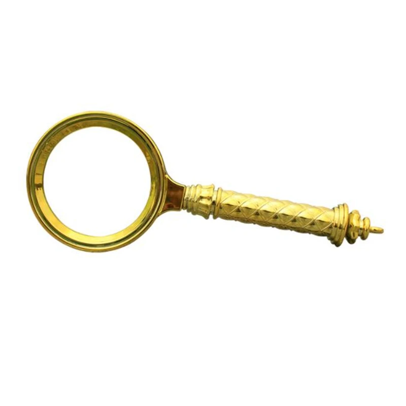 Увеличительное стекло с золотистой ручкой 60 мм 5x60 | Инструменты