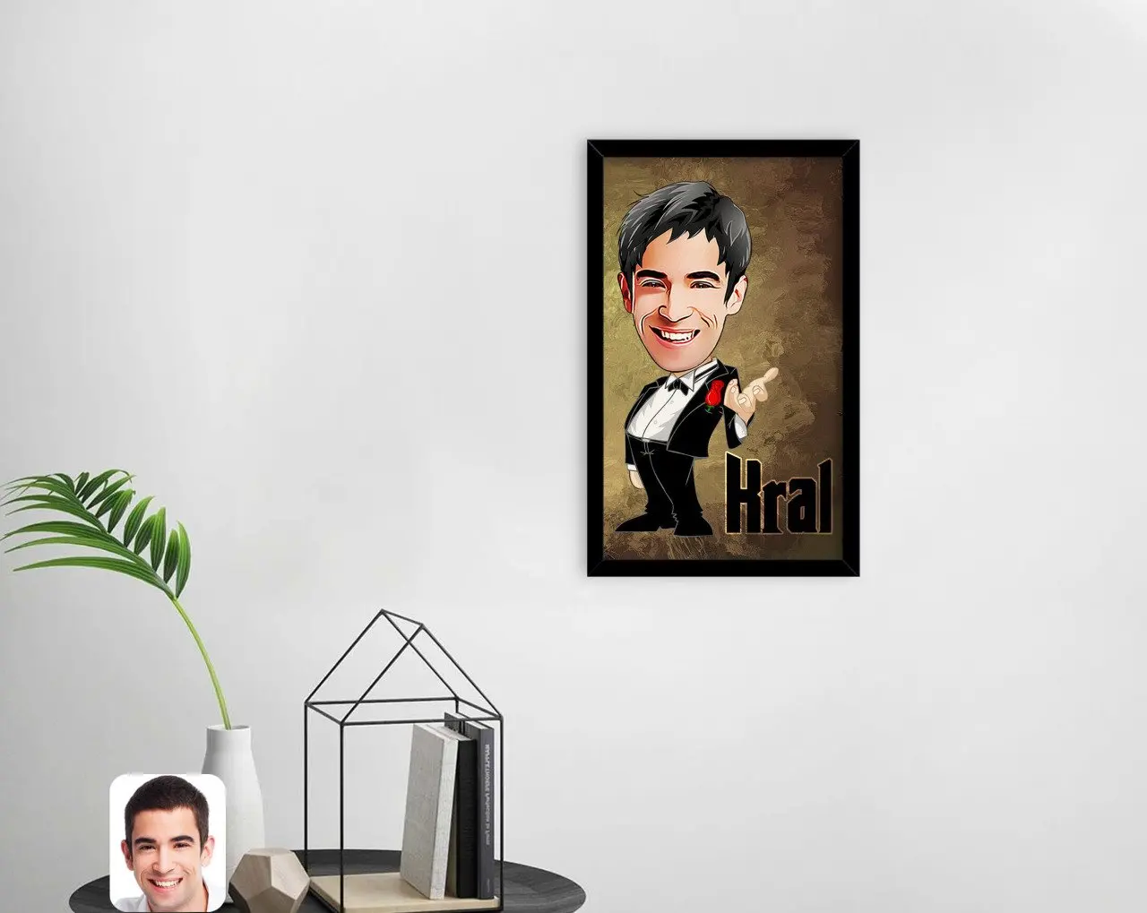 

Персонализированные King карикатура декоративного дерева в черной оправе Tablo-1